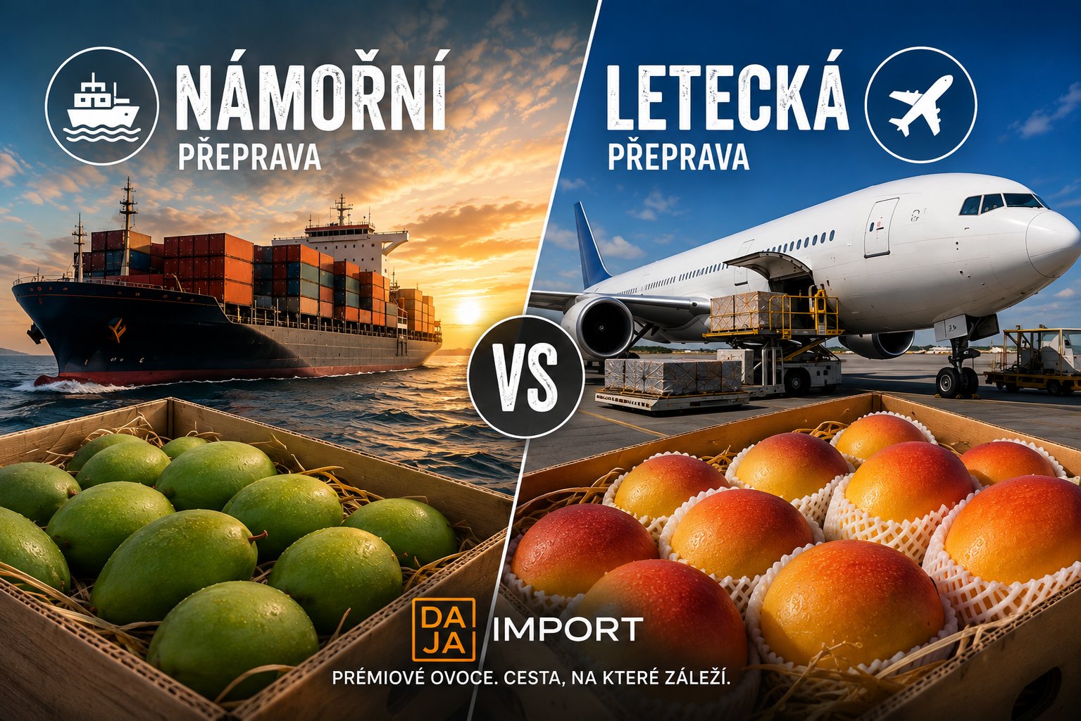 Námořní vs letecká přeprava